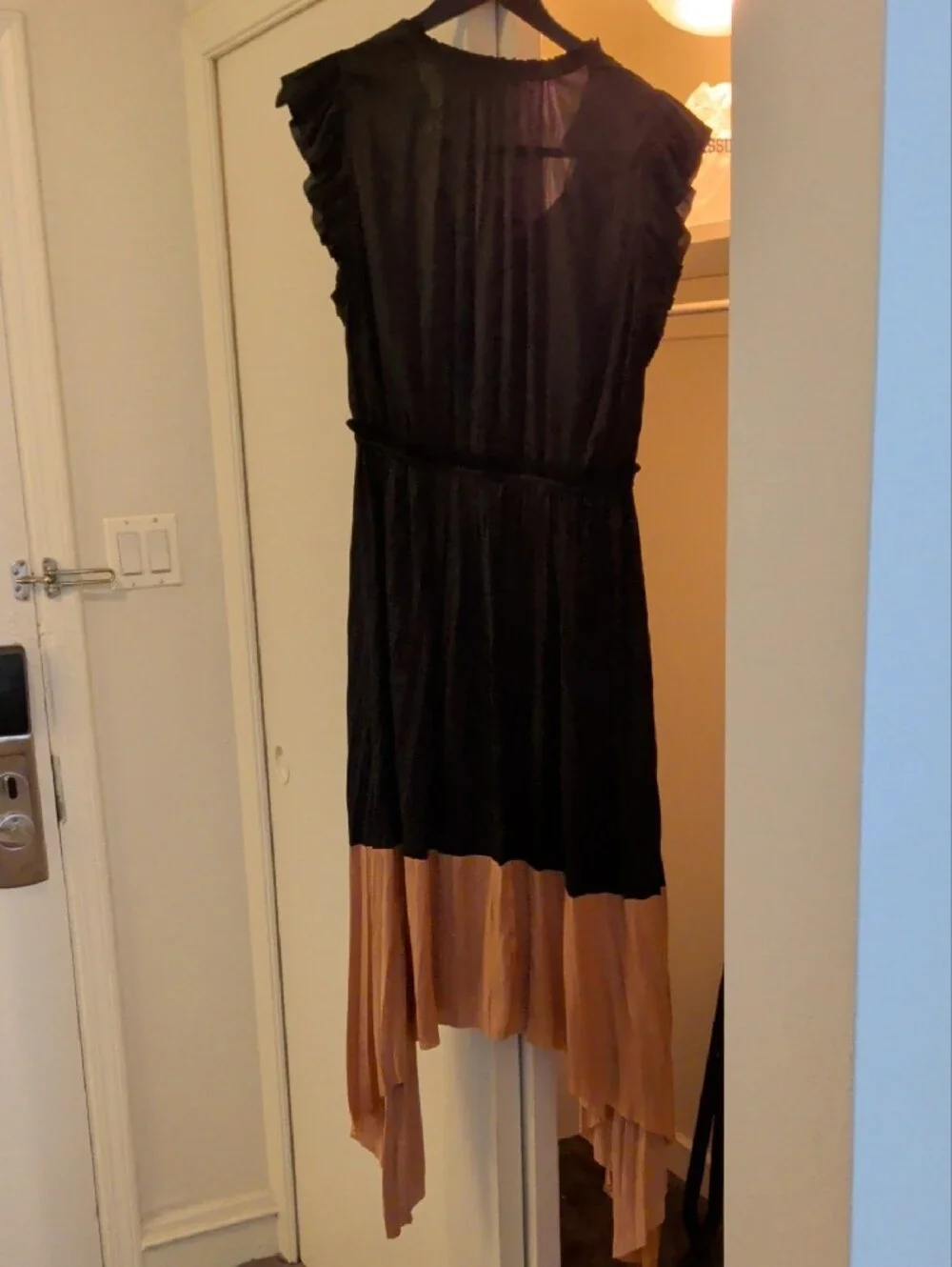 Ulla Johnson Black and Tan High-Low Dress